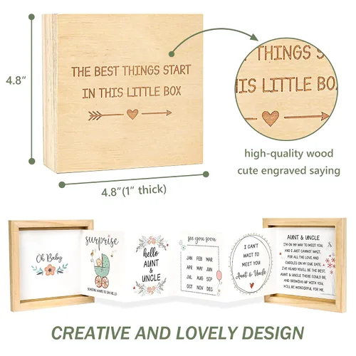Vista 2 de Blinking Stars Anuncio de tía y tío bebé, anuncio de embarazo, ideas de regalos para tía y tío, sorpresa revelación de embarazo a la familia