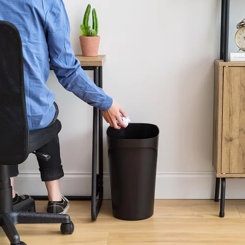 Vista 5 de IRIS USA Bote de basura pequeño Fabricado en Estados Unidos 6 galones Negro