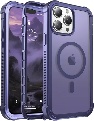 Vista 145 de jaroco - Funda magnética compatible con MagSafe para iPhone 11 de 6.1 pulgadas; protección de grado militar contra caídas, de doble capa