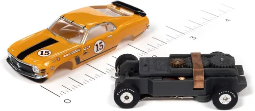 Vista 2 de SC357-2 Auto World Thunderjet Pamelli Jones 1970 Ford Mustang HO Scale Slot Car
