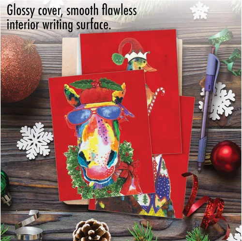 Vista 5 de The Best Card Company Paquete variado de 10 tarjetas de felicitación de Navidad con sobres, surtido navideño de humor para hombres y mujeres
