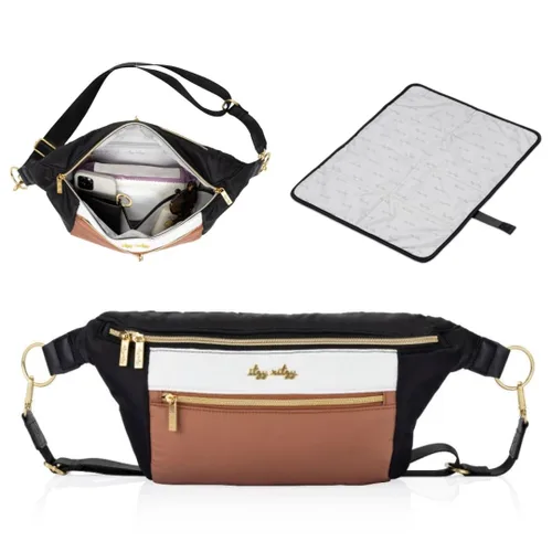 Vista 10 de Itzy Ritzy Riñonera para pañales, bolsa cruzada con cambiador (negro)