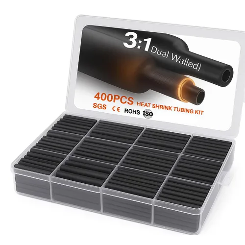 Vista 7 de Kit de tubos termorretráctiles, mini pistola de calor + 328 tubos