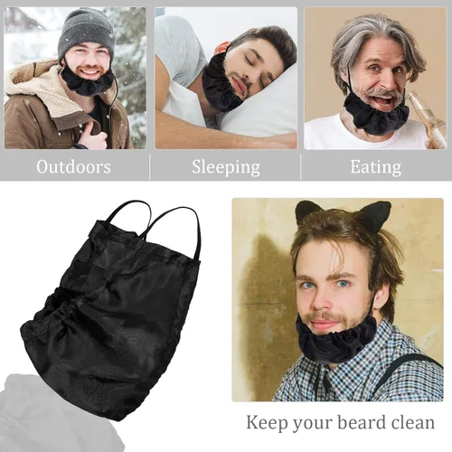 Vista 6 de eBoot 3 Piezas Gorras de Barba Gorro de Barba para Hombres Bandana Cubiertas de Cabello Facial Gorros Protectores Ajustables Gorras de Gorro Regalo