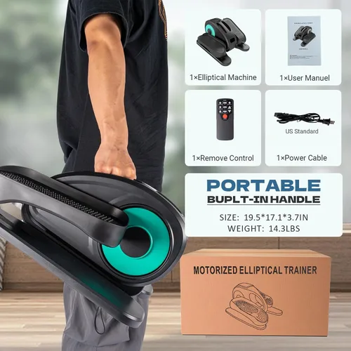 Vista 7 de Under Desk Elliptical Machine, Portable Elliptical Ellipse Leg Exerciser for Seniors Quiet Electric Foot Pedal Exerciser for Home with Remote Control