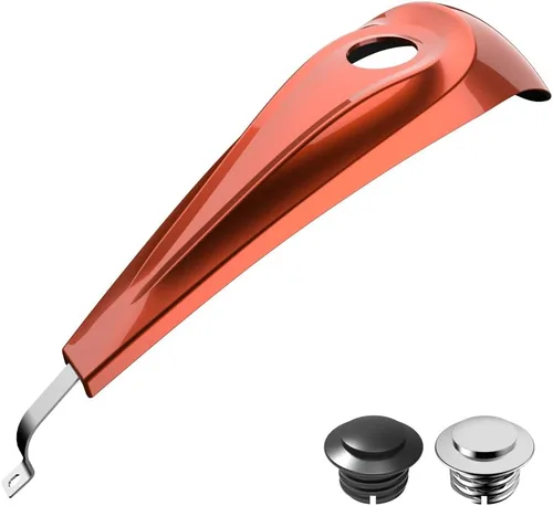 Vista 80 de Consola de tanque de perfil bajo para Harley Touring 2008+, whisky ámbar, panel de combustible de tablero liso y tapa de tanque de gasolina cromada