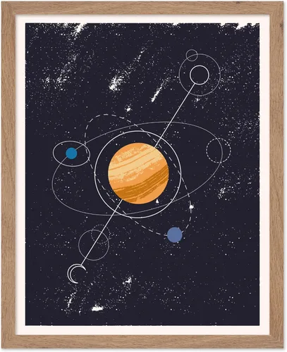 Vista 69 de Poster Master Póster celestial – Impresión del mapa de las estrellas – Regalo para astronomía, fanáticos lunares – Arte vintage para el hogar