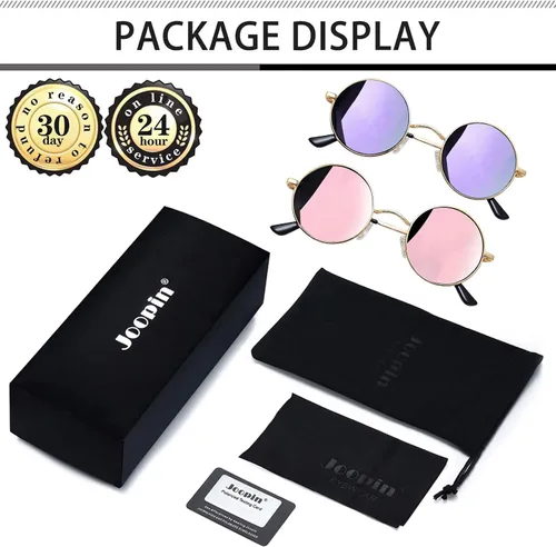 Vista 6 de Gafas de sol Joopin polarizadas, estilo Lennon, redondas, gafas de sol estilo hippy redondas para mujer y hombre