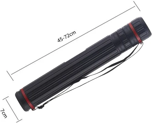 Vista 5 de Póster de documentos negro con una correa de transporte de 18 a 28 pulgadas, impermeable, con tapas, soporte para fotos