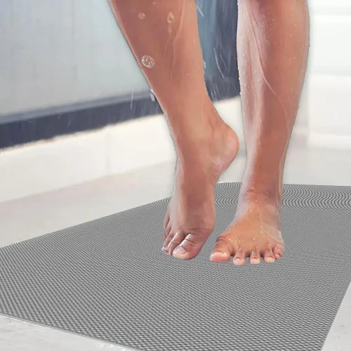 Vista 2 de Kahuna Grip™ Alfombrilla antideslizante para baño y ducha - Gris (14x27)