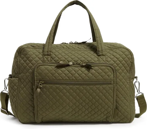 Vista 2 de Vera Bradley - Bolsa de viaje de fin de semana Weekender de algodón para mujer, Climbing Ivy Green - Algodón reciclado
