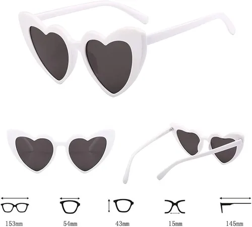 Vista 2 de Paquete de 7 lentes de sol en forma de corazón para despedida de soltera dama de honor novia corazón