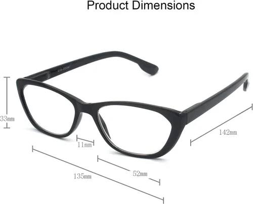 Vista 5 de Gafas de lectura de ojo de gato para mujer con bisagra de resorte
