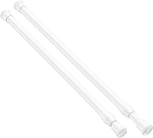 Vista 20 de Pack de 2 cortineros con resorte de tensión de 8 a 12.5 pulgadas, cortineros mini DIY sin necesidad de perforación para ventanas delgadas, armarios