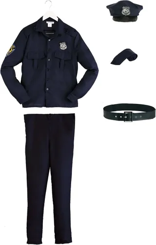 Vista 6 de Disfraz de policía de talla grande para hombre