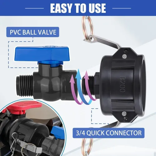 Vista 7 de IBC Tote Adapter 2in Cam Lock Fittings