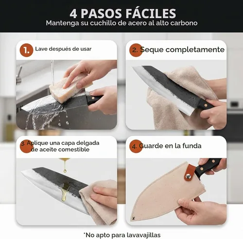 Vista 5 de Kitchen perfection Cuchillo de chef hecho a mano para cortar carne y cortar