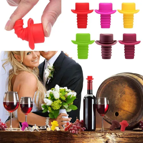 Vista 5 de AKOAK 3 tapones de vino, tapones para botellas de vino y bebidas