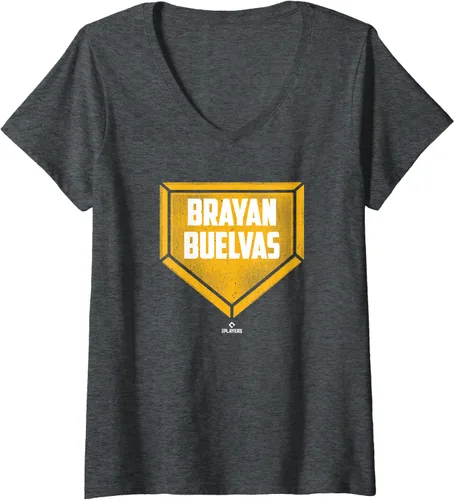 Vista 3 de Womens Home Plate Gameday Brayan Buelvas Prospect Baseball Fan Gear V-Neck T-Shirt