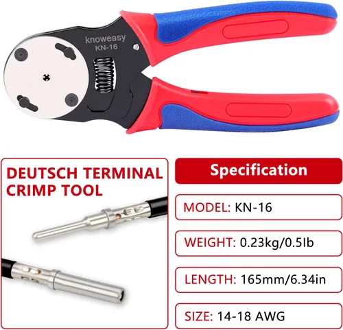 Vista 6 de Knoweasy Kit de conectores Deutsch DT de 540 piezas con crimpadora KN16 Deutsch - Conector eléctrico automotriz, conectores DT de 2/3/4/6/8/12 pines