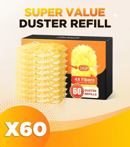 Vista 6 de 60 Count Heavy Duty Duster Refills for Swiffer, Multisurface 360° Larger Size Dusters with 4X Microfibers, Unscented Disposable Dusters for Cleaning
