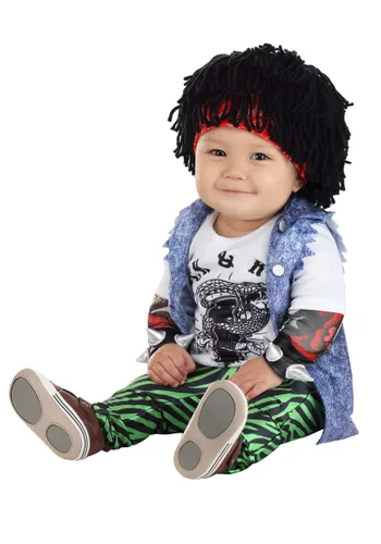 Vista 3 de Disfraz de Rockero de los 80 para Bebés Multicolor