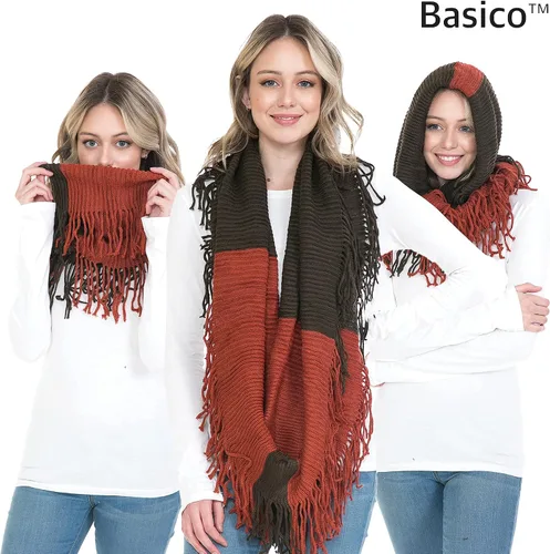 Vista 3 de Bufandas infinitas para mujer, modernas, suaves y de invierno