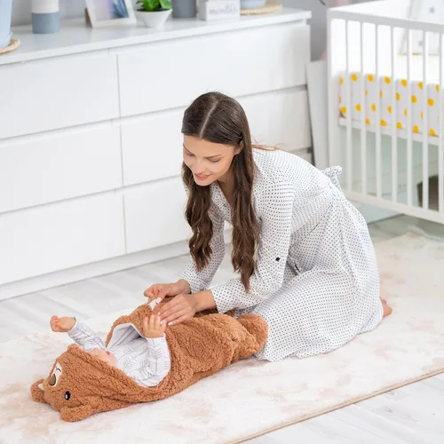 Vista 5 de Manta de Arrullo para Bebé Oso 0-6 Meses Linda Felpa Orgánica Ultra Suave Artículos Esenciales Imprescindibles para Recién Nacidos Niñas Niños