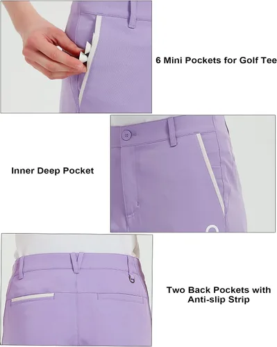 Vista 6 de Lesmart Pantalones de golf para mujer, elásticos, ligeros, transpirables, de secado rápido, para trabajo, con bolsillos