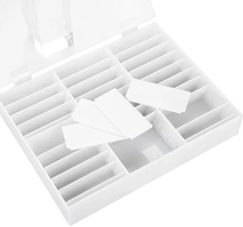 Vista 8 de Semme Organizador de uñas falsas, caja de almacenamiento de uñas, caja de exhibición, contenedor de decoración de uñas, caja de almacenamiento vacía