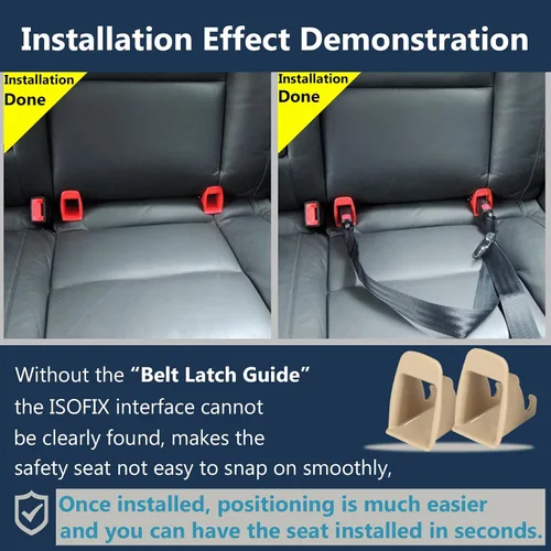 Vista 5 de ISOFIX - Guía de cierre de cinturón de interfaz, 2 piezas de hebilla de interfaz ISOFIX para asiento de automóvil, ranura guía fija, conector