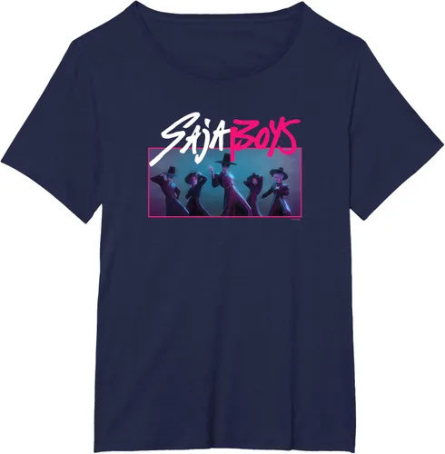 Vista 15 de Camiseta Oficial de KPop Demon Hunters Saja para Niños Negro