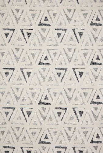 Vista 7 de Loloi Hagen Collection HAG-04 - Alfombra de área de 6 pies y 7 pulgadas x 9 pies 2 pulgadas, color blanco y azul marino Blanco / azul marino