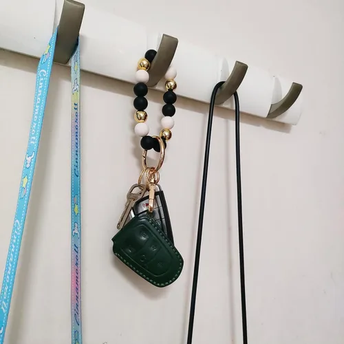 Vista 6 de Llavero de silicona con cuentas para mujer, pulsera elástica para llavero