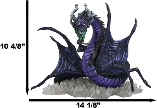 Vista 2 de Ebros Gift Fantasía Mitos y Leyendas Koss Earth Elemental Púrpura oscuro Luz de luna Araña Aracnafaria Dragón en suelo de cristal Figura Edad