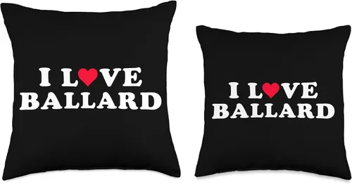 Vista 3 de I Love Ballard Shirt For Girlfriend Boyfriend I Love Matching Girlfriend & Boyfriend Ballard Name Throw Pillow, 16 x 16 pulgadas, multicolor