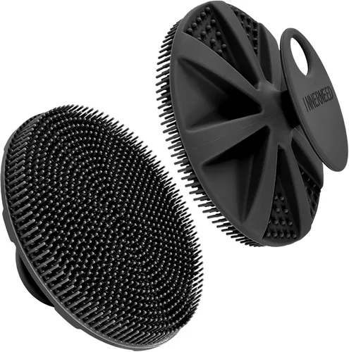 Vista 21 de INNERNEED Cepillo de ducha de silicona suave de grado alimenticio, negro+