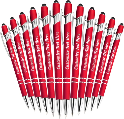 Vista 78 de Hasta 500 bolígrafos personalizados a granel con logotipo de mensaje de nombre comercial, bolígrafos grabados personalizados con lápiz óptico
