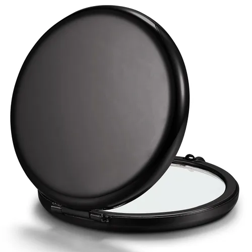 Vista 16 de Espejo compacto para bolso, espejos de maquillaje de bolsillo de metal con aumento de doble cara 1X/2X (redondo, cian) Compact Mirror for Purse