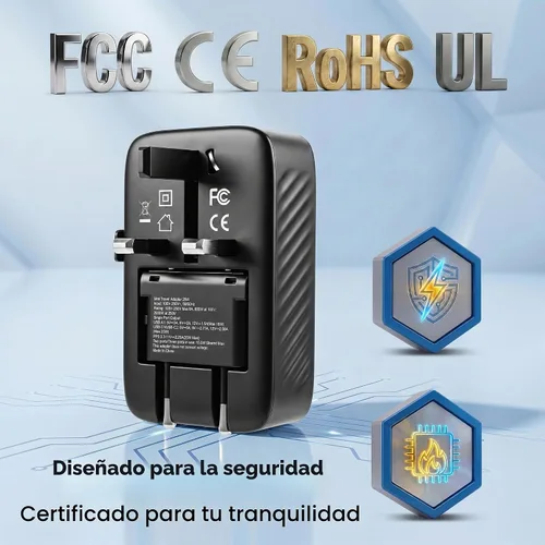 Vista 5 de Realmade Adaptador de viaje todo en uno Slim 25W PD Internacional, 2C+1A Negro