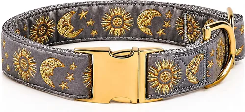 Vista 11 de waaag Pet, Moons Stars Suns - Collar para perro y gato, múltiples diseños Crescent Celestial, collar de correa para perro y gato, tamaño XXS