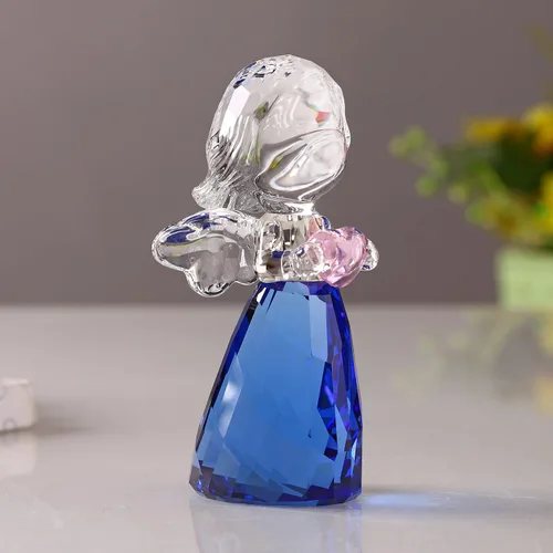 Vista 4 de DOJOZ Crystal Little Angel Regalos de cumpleaños de Navidad, Estatuilla de querubín, decoración de pisapapeles, adornos artísticos coleccionables