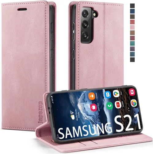 Vista 25 de Funda tipo cartera para Samsung Galaxy S21 5G con bloqueo RFID, color negro