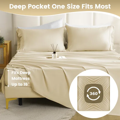 Vista 2 de CozySmile Juego de Sábanas Suaves como Seda Twin XL - Sábanas de Microfibra Transpirable Refrescante de Lujo de 3 Piezas, Bolsillo Profundo de 16