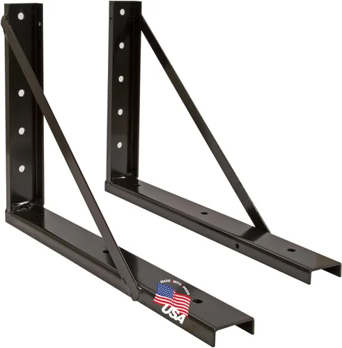 Vista 6 de Buyers Products 1701006B - Soportes de montaje formados y atornillados de acero negro para caja de herramientas debajo del camión, juego de 2, 18 x