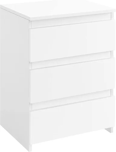 Vista 10 de Yaheetech - Mesita de noche con cajones, mesa auxiliar de cabecera con 3 cajones y base resistente, mesa de acento de madera con espacio de Negro