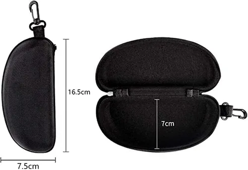 Vista 3 de alladaga Paquete de 3 fundas con cremallera para lentes y gafas de sol con mosquetón de plástico