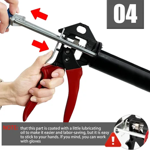 Vista 5 de Pistola de epoxi doble para 6.8 fl oz/6.76 onzas líquidas, pistola de calafateo de doble cartucho, manual manual de mano con adhesivo adhesivo