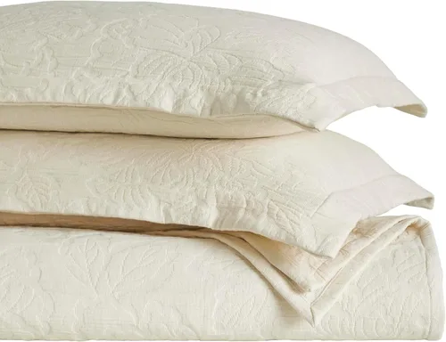 Vista 28 de Superior Fleur De Lis - Juego de colcha de algodón de 3 piezas, decoración de cama para el hogar, colcha decorativa con textura, 2 fundas de Granate