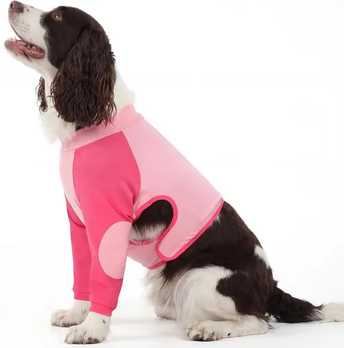 Vista 11 de Kuoser Traje de recuperación de cirugía para perros para piernas delanteras, camisa de manga larga para perro con protector de codo, rodillera